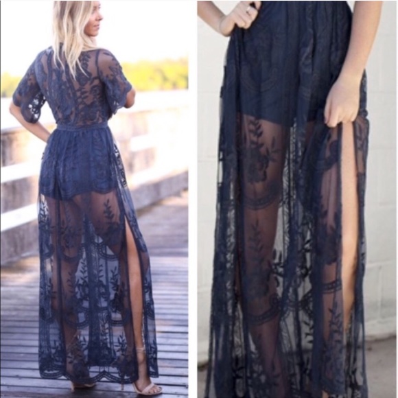 Honey punch black romper/maxi - Picture 4 of 4